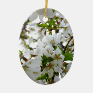 Elegante weiße Blüten weiße Blumen weiße Blumen Keramik Ornament