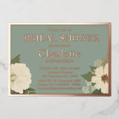 Elegante Weiße Blütenblüten Brautparty und Folieneinladung (Vorderseite)