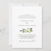 Elegante weiße Blütenfeier Einladung (Vorderseite)