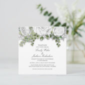 Elegante Weiße Blütenhochzeit und Grüne Hochzeit Einladung (Stehend Vorderseite)
