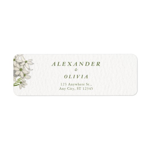 Elegante weiße botanische Blumenhochzeit (Vorne)