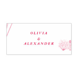 Elegante weiße botanische Blumenhochzeit Permastempel