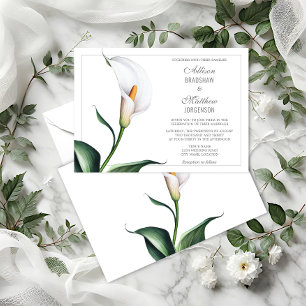 Elegante weiße Calla-Lilien-Hochzeit Einladung