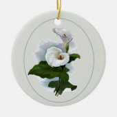 Elegante weiße Calla-Lilien Keramik Ornament (Vorne)