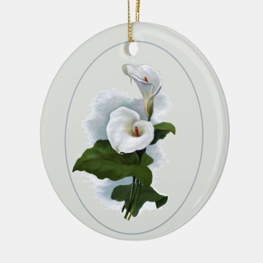 Elegante weiße Calla-Lilien Keramik Ornament (Links)
