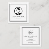 Elegante weiße Calling Card mit schwarzem Script Telefonnummerkarte (Vorne/Hinten)