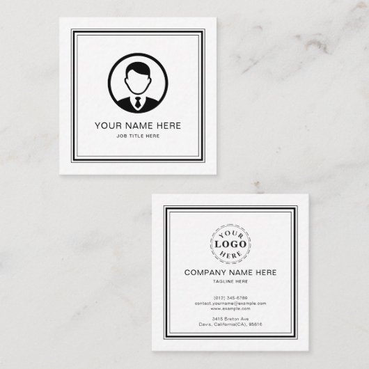 Elegante weiße Calling Card mit schwarzem Script Telefonnummerkarte (Vorne/Hinten)