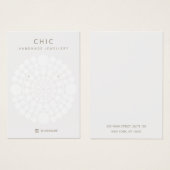 Elegante weiße Circle Motif Earring Display Card (Vorne & Hinten)