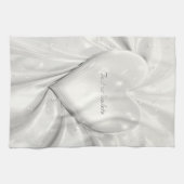 Elegante weiße Creme Herz Küchentücher (Horizontal)