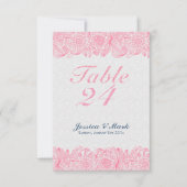 Elegante weiße Damaskus und rosa bläserne Paisley  Einladung (Vorderseite)