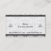 Elegante weiße Damast-Modekarten Visitenkarte (Rückseite)