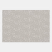 Elegante, weiße Dekorative Herzklänge auf Seide Geschenkpapier Set (Vorderseite 3)