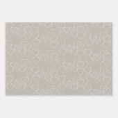 Elegante, weiße Dekorative Herzklänge auf Seide Geschenkpapier Set (Vorderseite 2)