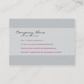 Elegante weiße Diamanten Nahtloses Muster 2 Visitenkarte (Rückseite)