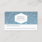 ELEGANTE WEISSE EMBLEM BLUE GLITZER ERNENNUNGskart Terminkarte (Vorderseite)