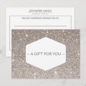 ELEGANTE WEISSE EMBLEM SILVER GLITZER Geschenkkart (Vorne/Hinten)