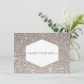 ELEGANTE WEISSE EMBLEM SILVER GLITZER Geschenkkart (Stehend Vorderseite)