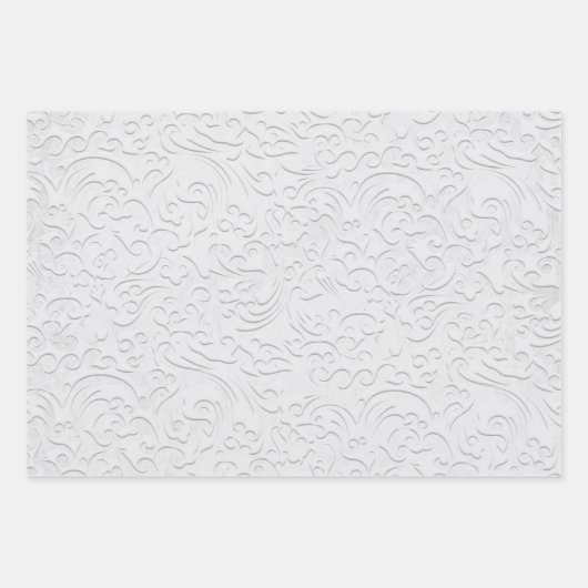 Elegante weiße Extravagante Blumenbridal Hochzeit Geschenkpapier Set (Vorderseite 2)