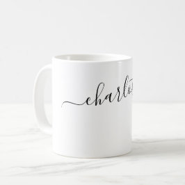 Elegante weiße Farbe moderne Name personalisiert Kaffeetasse