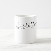 Elegante weiße Farbe moderne Name personalisiert Kaffeetasse (Mittel)