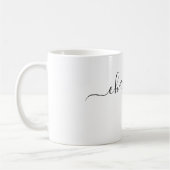 Elegante weiße Farbe moderne Name personalisiert Kaffeetasse (Links)