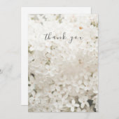Elegante weiße Flora Flat Danke Karte (Vorne/Hinten)