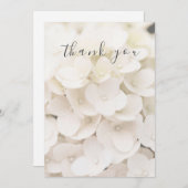 Elegante weiße Flora Flat Danke Karte (Vorne/Hinten)