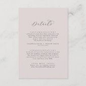 Elegante Weiße Flora-Koordinate Blush Mauve Detail Begleitkarte (Vorderseite)