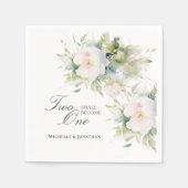 Elegante weiße Flora Two wird zu einer Bibelhochze Serviette (Vorderseite)