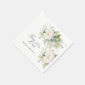 Elegante weiße Flora Two wird zu einer Bibelhochze Serviette (Ecke)
