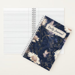 Elegante Weiße Flora und Butterfly Wasserfarbe | i Notizblock