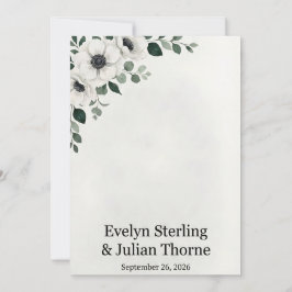Elegante weiße florale Aquarell-Hochzeitseinladung Einladung