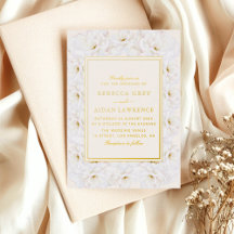 Elegante weiße florale elfenbeinfarbene Hochzeit m