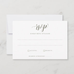 Elegante weiße florale Grünpflanzen-Hochzeits-RSVP RSVP Karte