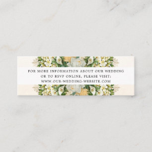 Elegante weiße florale Hochzeits-Website-RSVP-Kart Mini Visitenkarte