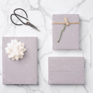 Elegante weiße florale Hochzeitsdusche Geschenkpapier Set