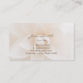 Elegante weiße, florale Visitenkarten Visitenkarte (Rückseite)