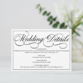 Elegante weiße formale Hochzeitskarte Begleitkarte (Stehend Vorderseite)