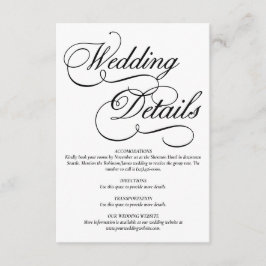 Elegante weiße formale Hochzeitskarte Begleitkarte