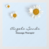 Elegante weiße Gänseblümchen blau Fensteraufkleber (Blatt)