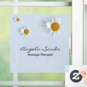 Elegante weiße Gänseblümchen blau Fensteraufkleber (Zuhause)