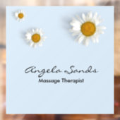 Elegante weiße Gänseblümchen blau Fensteraufkleber (Blatt 2)