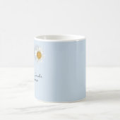 Elegante weiße Gänseblümchen blau Kaffeetasse (Mittel)