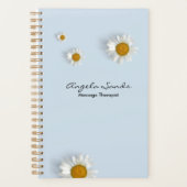Elegante weiße Gänseblümchen blau Planer (Vorderseite)