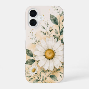 Elegante Weiße Gänseblümchen-Blumen iPhone 16 Hülle