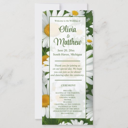 Elegante weiße Gänseblumen (Vorderseite)