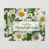Elegante weiße Gänseblumen Dankeskarte (Vorne/Hinten)