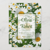 Elegante weiße Gänseblütenfelder Hochzeit Einladung (Vorne/Hinten)