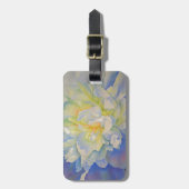 Elegante, weiße, gelbe Perle mit blühender Wasserf Gepäckanhänger (Vorderseite vertikal)