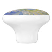 Elegante, weiße, gelbe Perle mit blühender Wasserf Keramikknauf (Seitenansicht)